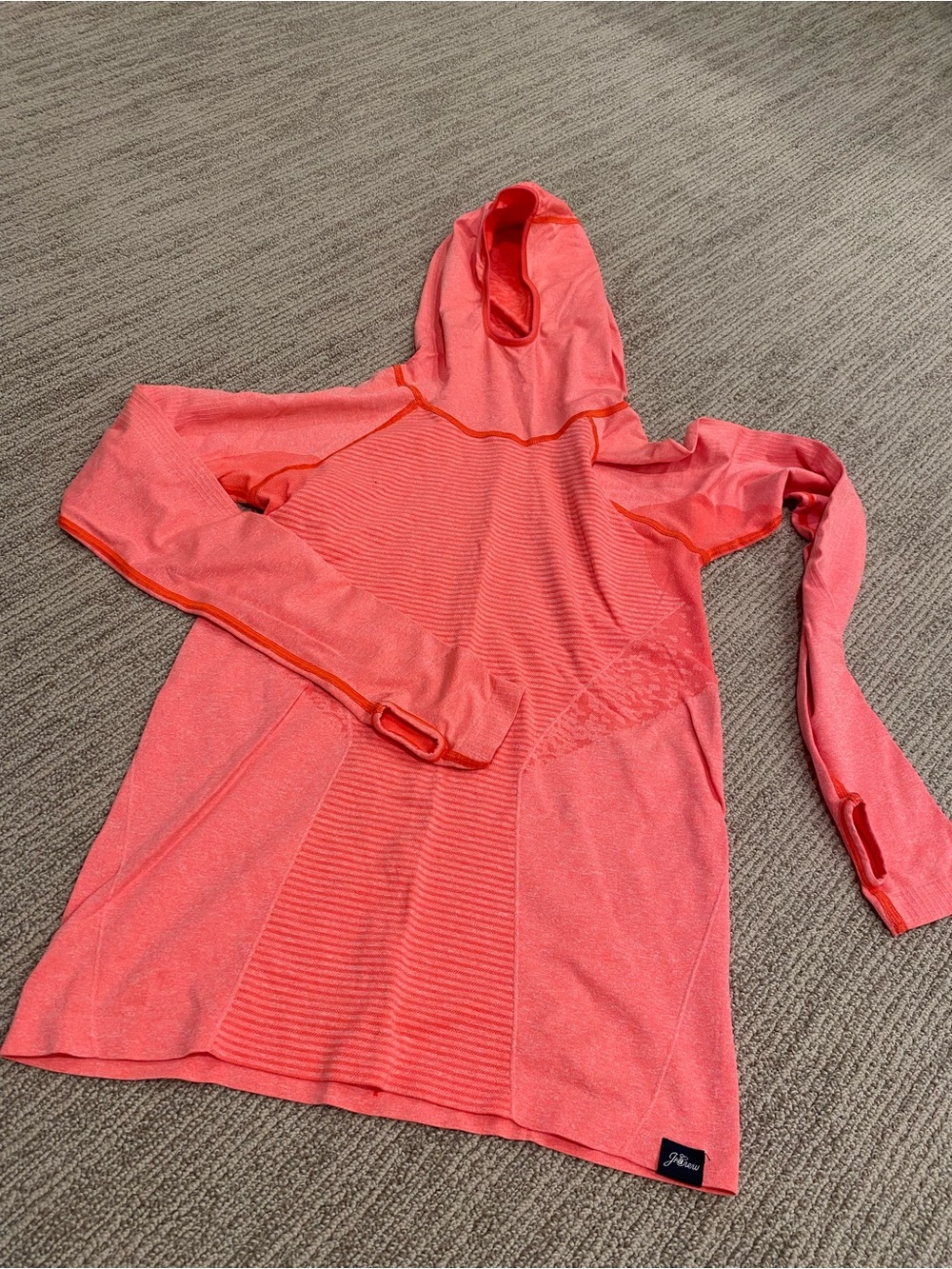 J. Crew Coral Pink Hooded Athletic top